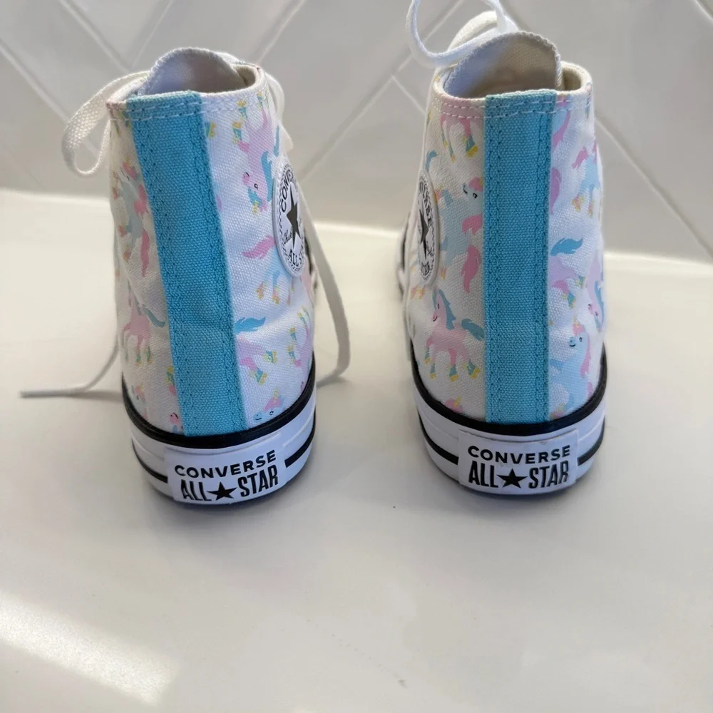 Converse Chuck Taylor All Star Girls Junior 5 Unicorn High Top Shoes Sneakers